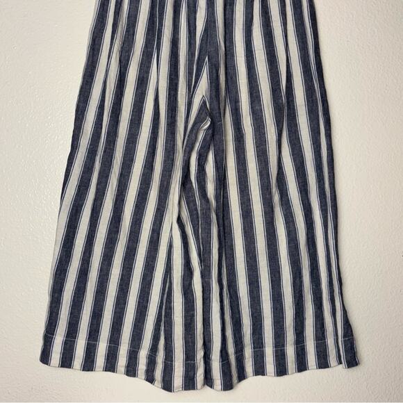 MADEWELL Pants Woman's XXS Huston Pull-On Crops in Stripe Transatlantic blue - Picture 16 of 16